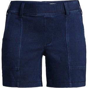 Lands’ End Starfish Pull On Utility Short, Women’s Size SP Dark Blue Denim